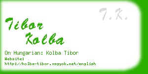 tibor kolba business card